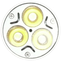 LED Lampe 12 Volt 3x1 Watt E27 mit geriffelten Scheiben Draufsicht