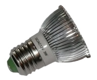 LED Lampe 12 Volt DC 3x1 Watt E27 Alu gerippt